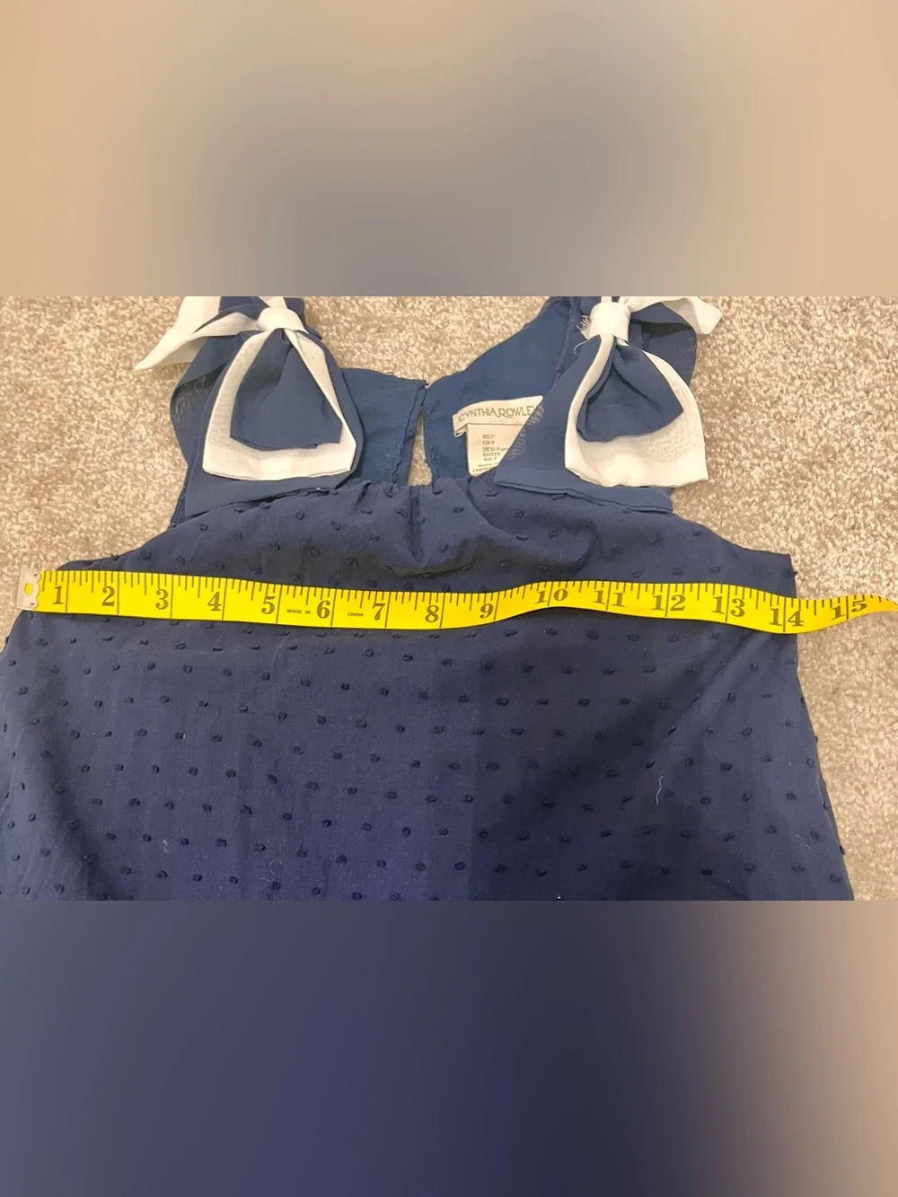Cynthia Rowley Girls Size 7 Navy Swiss Dot Nautical Anchor Dress 🎀⚓️
